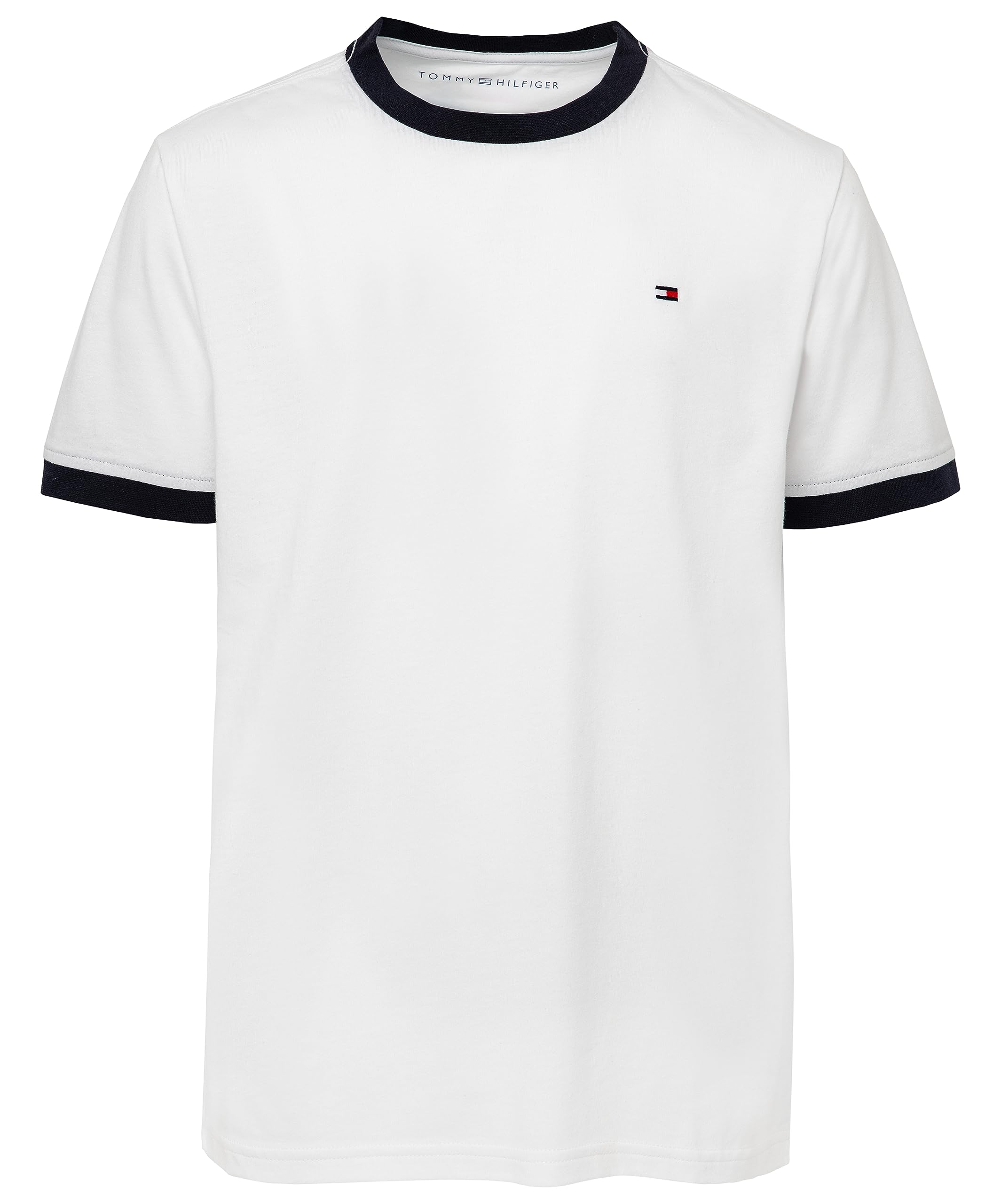 Tommy Hilfiger Boys' Short Sleeve Ken Ringer Crew Neck T-Shirt, Soft, Comfortable, Relaxed Fit